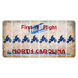 North Carolina First in Flight Cut License Plate Strips (Set of 8) Dirtbike Rider