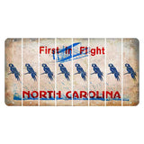 North Carolina First in Flight Cut License Plate Strips (Set of 8) Parrot