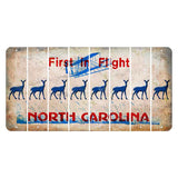 North Carolina First in Flight Cut License Plate Strips (Set of 8) Doe