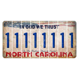 North Carolina In God We Trust Cut License Plate Strips (Set of 8) 1