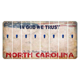 North Carolina In God We Trust Cut License Plate Strips (Set of 8) Apostrophe