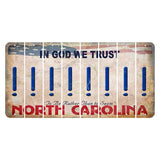 North Carolina In God We Trust Cut License Plate Strips (Set of 8) Exclamation Point