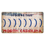 North Carolina In God We Trust Cut License Plate Strips (Set of 8) Parenthesis - Right