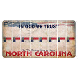 North Carolina In God We Trust Cut License Plate Strips (Set of 8) State Flag