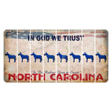 North Carolina In God We Trust Cut License Plate Strips (Set of 8) Donkey