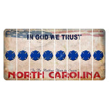 North Carolina In God We Trust Cut License Plate Strips (Set of 8) Fire Badge
