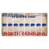 North Carolina In God We Trust Cut License Plate Strips (Set of 8) Bear