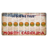North Carolina In God We Trust Cut License Plate Strips (Set of 8) Hamburger