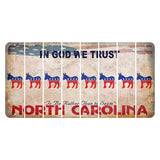 North Carolina In God We Trust Cut License Plate Strips (Set of 8) Democrat
