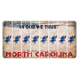 North Carolina In God We Trust Cut License Plate Strips (Set of 8) Fairy
