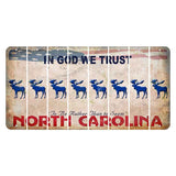 North Carolina In God We Trust Cut License Plate Strips (Set of 8) Moose