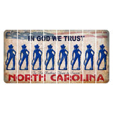 North Carolina In God We Trust Cut License Plate Strips (Set of 8) Cowgirl
