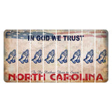 North Carolina In God We Trust Cut License Plate Strips (Set of 8) Praying Hands