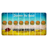 North Dakota Discover the Spirit Cut License Plate Strips (Set of 8) Hamburger