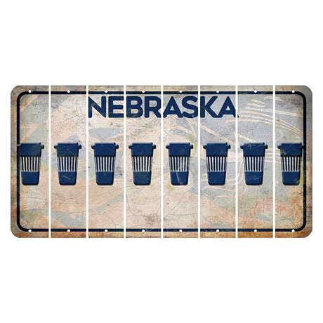 Nebraska Genius of Creative Energy Cut License Plate Strips (Set of 8) Latte