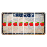 Nebraska Genius of Creative Energy Cut License Plate Strips (Set of 8) Apple