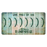 New Hampshire Cannon Mountain Cut License Plate Strips (Set of 8) Parenthesis - Right
