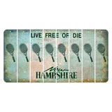 New Hampshire Cannon Mountain Cut License Plate Strips (Set of 8) Tennis Racket
