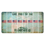 New Hampshire Cannon Mountain Cut License Plate Strips (Set of 8) American Flag