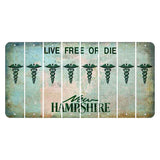 New Hampshire Cannon Mountain Cut License Plate Strips (Set of 8) Caduceus