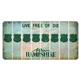 New Hampshire Cannon Mountain Cut License Plate Strips (Set of 8) Police Badge