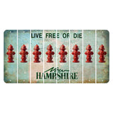 New Hampshire Cannon Mountain Cut License Plate Strips (Set of 8) Fire Hydrant