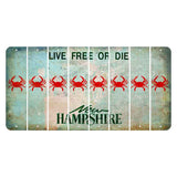 New Hampshire Cannon Mountain Cut License Plate Strips (Set of 8) Crab