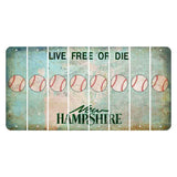 New Hampshire Cannon Mountain Cut License Plate Strips (Set of 8) Baseball
