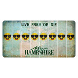 New Hampshire Cannon Mountain Cut License Plate Strips (Set of 8) Emoji - Shades