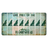 New Hampshire Cannon Mountain Cut License Plate Strips (Set of 8) Howling Wolf