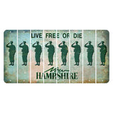 New Hampshire Cannon Mountain Cut License Plate Strips (Set of 8) Soldier - Saluting