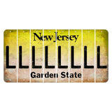 New Jersey Yellow Garden State Cut License Plate Strips (Set of 8) L