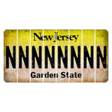 New Jersey Yellow Garden State Cut License Plate Strips (Set of 8) N