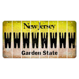 New Jersey Yellow Garden State Cut License Plate Strips (Set of 8) W