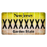 New Jersey Yellow Garden State Cut License Plate Strips (Set of 8) X