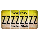 New Jersey Yellow Garden State Cut License Plate Strips (Set of 8) Z