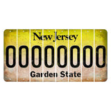 New Jersey Yellow Garden State Cut License Plate Strips (Set of 8)
