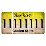 New Jersey Yellow Garden State Cut License Plate Strips (Set of 8) 1