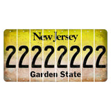 New Jersey Yellow Garden State Cut License Plate Strips (Set of 8) 2