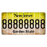 New Jersey Yellow Garden State Cut License Plate Strips (Set of 8) 8