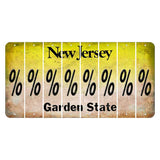 New Jersey Yellow Garden State Cut License Plate Strips (Set of 8) Percent Sign