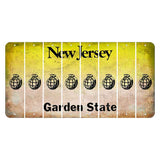 New Jersey Yellow Garden State Cut License Plate Strips (Set of 8) Grenade