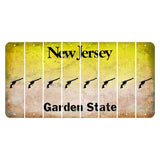 New Jersey Yellow Garden State Cut License Plate Strips (Set of 8) Revolver