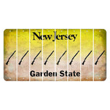 New Jersey Yellow Garden State Cut License Plate Strips (Set of 8) Shotgun