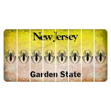 New Jersey Yellow Garden State Cut License Plate Strips (Set of 8) Spider