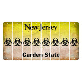 New Jersey Yellow Garden State Cut License Plate Strips (Set of 8) Radioactive