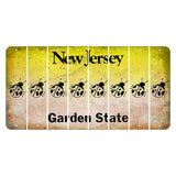 New Jersey Yellow Garden State Cut License Plate Strips (Set of 8) Ladybug
