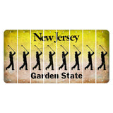 New Jersey Yellow Garden State Cut License Plate Strips (Set of 8) Male Golfer