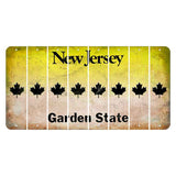 New Jersey Yellow Garden State Cut License Plate Strips (Set of 8) Maple Leaf