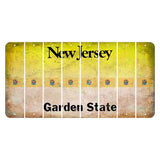 New Jersey Yellow Garden State Cut License Plate Strips (Set of 8) State Flag
